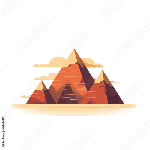 Pyramids of Giza vector isolated on white