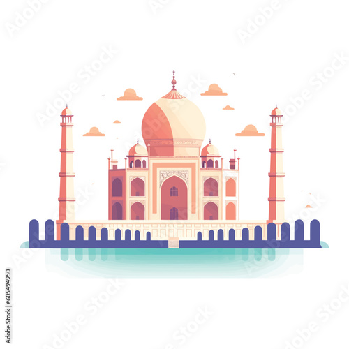 Taj Mahal vector isolated on white