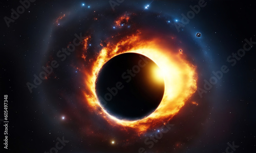 Massive blackhole eating the sun on space from Generative AI