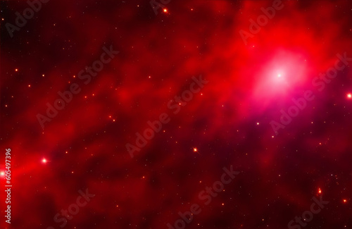 Red star with red clouds on space from Generative AI