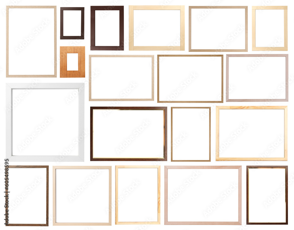 Set of many different frames isolated on white Set of many different frames isolated on white