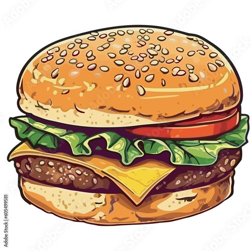 Grilled cheeseburger meal with fresh veggies