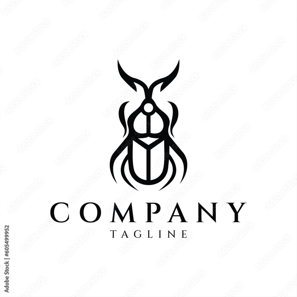 Beetle logo design vector illustration