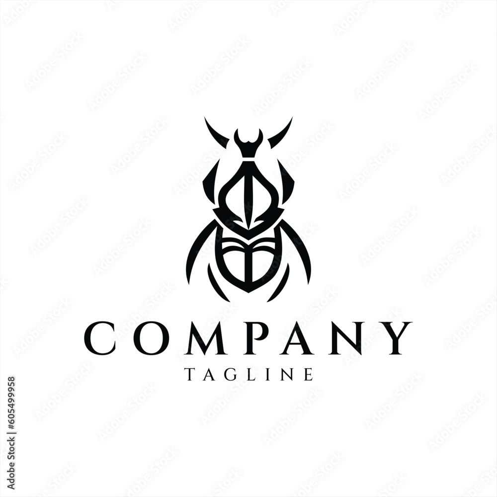 Obraz premium Beetle logo design vector illustration