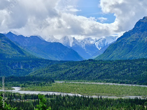 The Matanuska Glacier and the surrounding mountains near Sutton Alaska