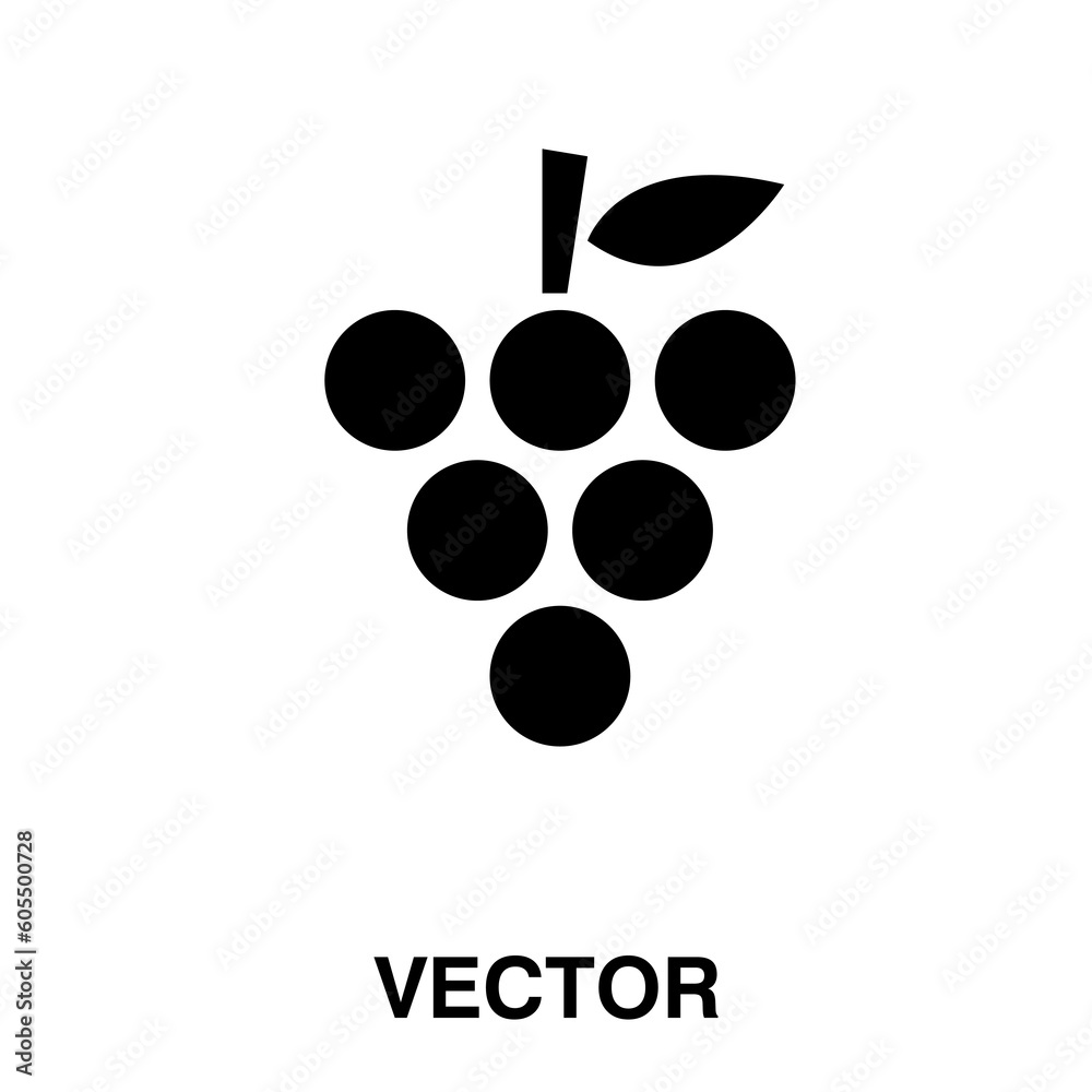 vector grapes icon. flat illustration on white background..eps