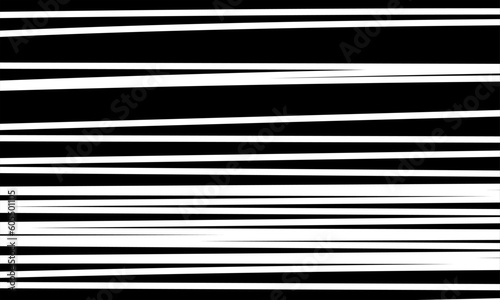Abstract pattern of horizontal white lines of different thicknesses on a black background. Composition in the form of an arbitrary two-color background. Vector illustration, EPS 10. Copy space