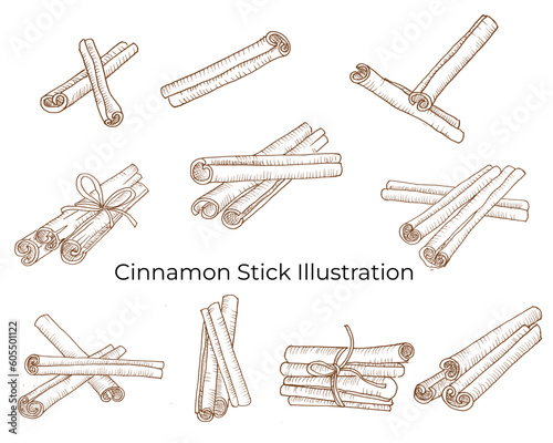 Cinnamon Stick Line Art for Food Label