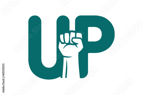 Typography of UP word concept. Very suitable in various business purposes, also for icon, symbol and many more.