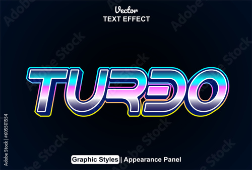 hype text effect with blue color graphic style and editable.