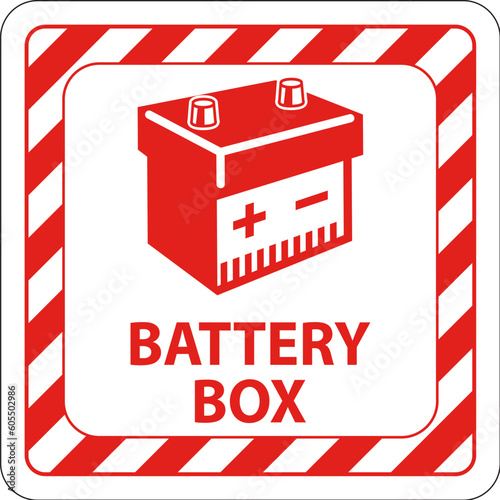 Symbol Battery Sign Battery Box On White Background