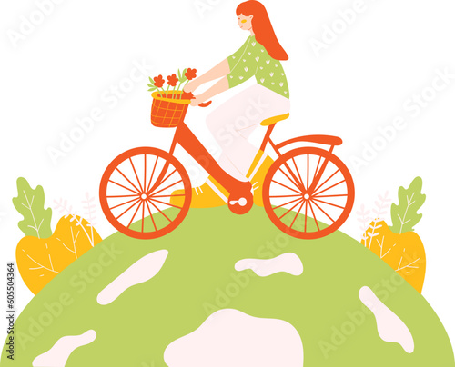 Riding Bicycle Illustration