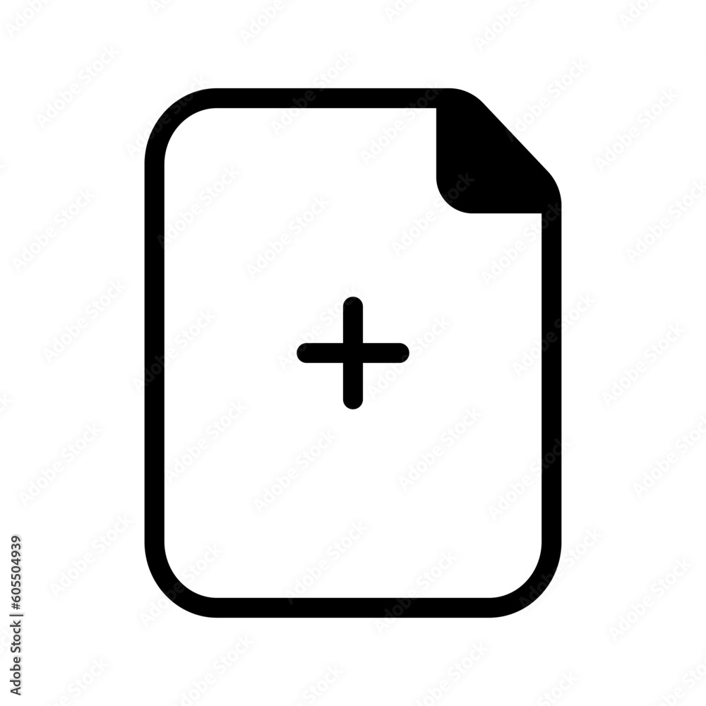 Add document icon. sign for mobile concept and web design. vector illustration Add document icon. sign for mobile concept and web design. vector illustration
