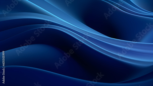 Abstract soft fabric wave. Silk smooth blue background, Curve line illustration by Generative AI