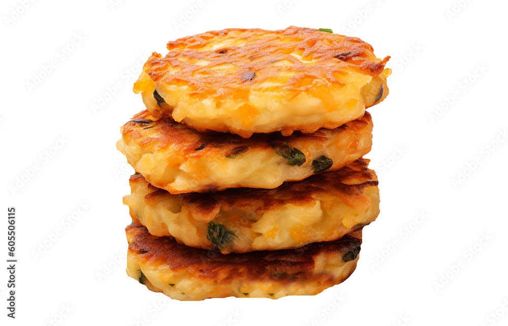 Irish boxty on transparent background. Generative AI. Irish boxty on transparent background. Generative AI.