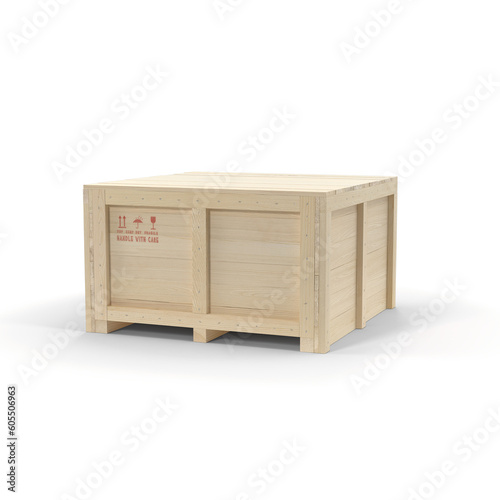 wooden pallet box for cargo, delivery and transportation logistics