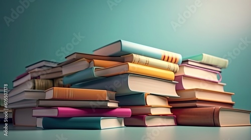 World book day design of a collection of stack of books for banner background