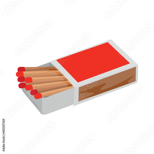 Box of matches on white background