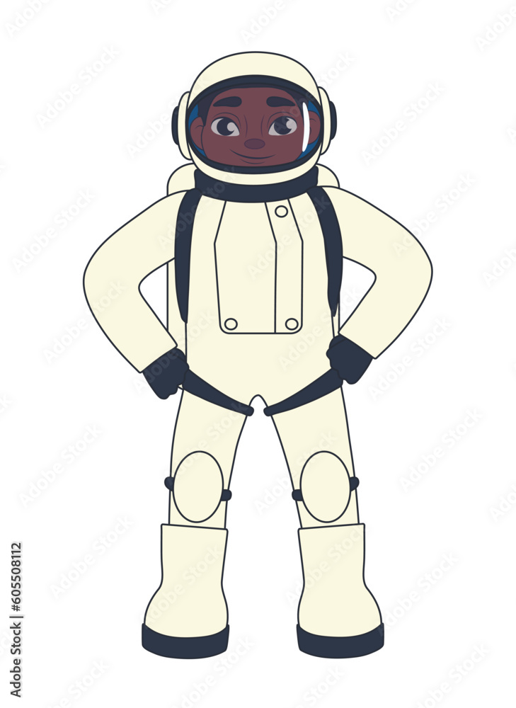 Male astronaut in space suit on white background Male astronaut in space suit on white background
