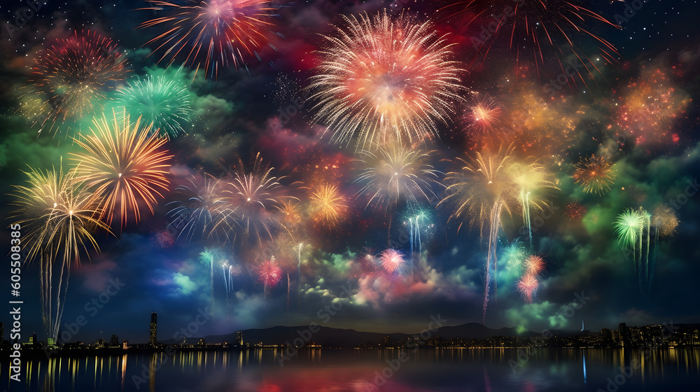 夜空に舞う花火の魔法 No.025 | The Enchanting Magic of Dancing Fireworks Generative AI 夜空に舞う花火の魔法 No.025 | The Enchanting Magic of Dancing Fireworks Generative AI