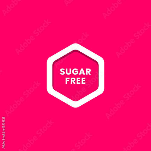 Sugar free label or Sugar free icon vector isolated in flat style. Sugar free label for product packaging design element. Simple sugar free icon for packaging design element.