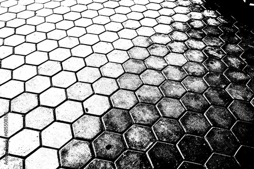 black and white hexagon silhouette texture background