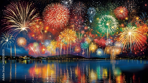 夜空に舞う花火の魔法 No.014 | The Enchanting Magic of Dancing Fireworks Generative AI