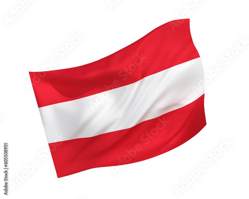 Bilde på lerret Simple 3D Austria flag in the form of a wind-blown shape