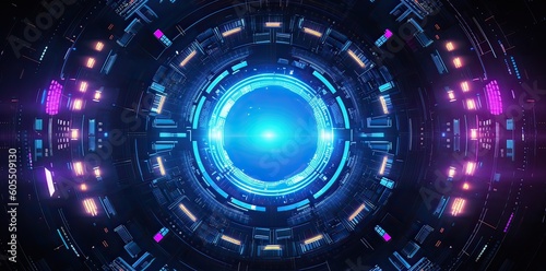 technology background with futuristic lines, and colored lights, in the style of light indigo, Abstract sci-fi background material