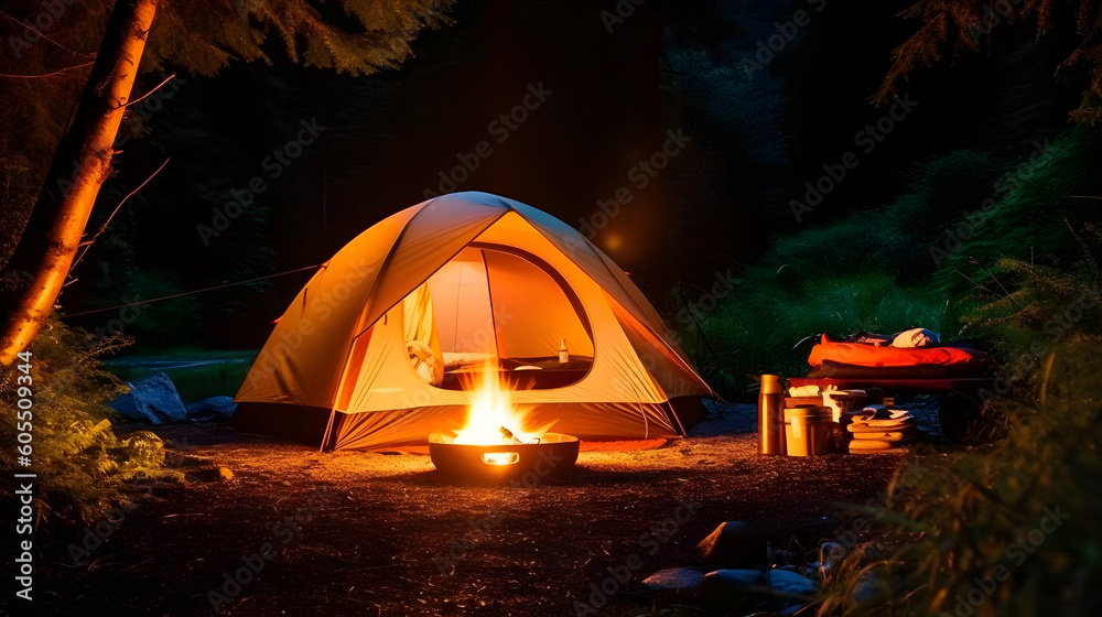 自然・焚き・星空・冒険・火キャンプの魅力を捉えたアート No.021 | Capturing the Essence of Camping: A Vivid Artistic Journey Generative AI