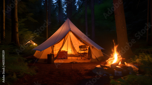 自然・焚き・星空・冒険・火キャンプの魅力を捉えたアート No.022   Capturing the Essence of Camping: A Vivid Artistic Journey Generative AI © Lumin5e616f1