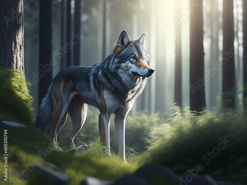 wolf in the woods © Wesley