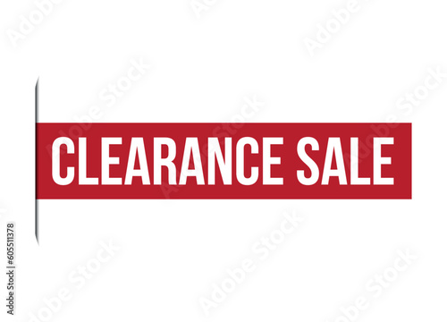 clearance sale red banner design vector illustration