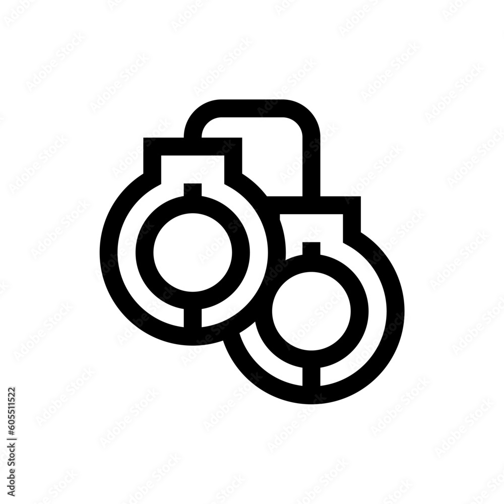 handcuffs icon with black color handcuffs icon with black color