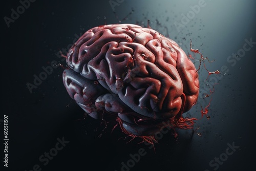 3d illustration of the brain's cerebrum. Generative AI