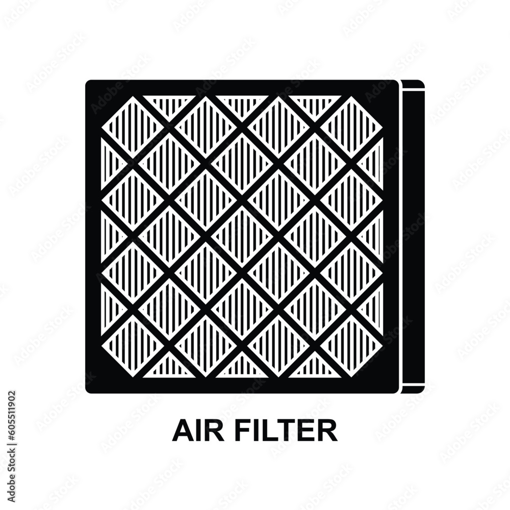 Air filter icon. Air flow filter icon. Air filtration purification ...