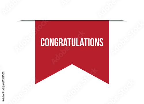 congratulations red banner design vector illustration