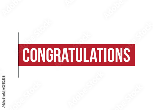 congratulations red banner design vector illustration