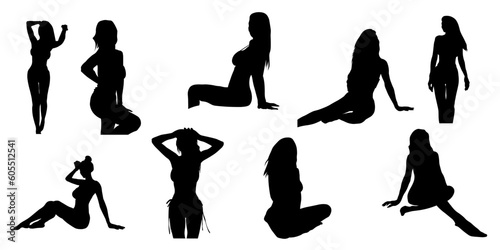 Woman-Silhouette-Beach-Girl-Vector-Set