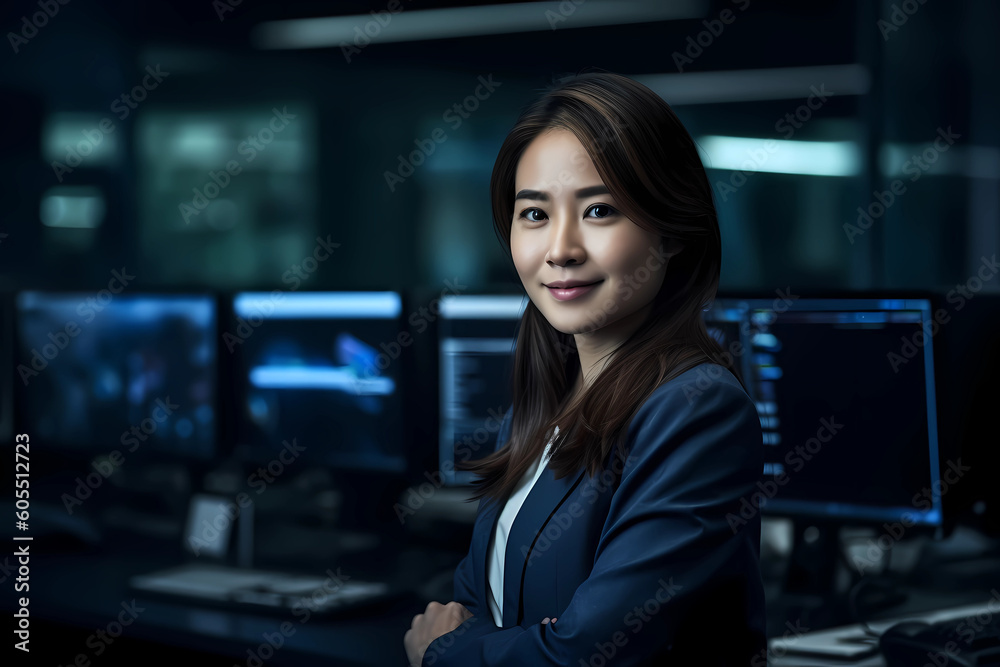 Portrait of a Japanese IT professional, Professional business wear. Generative AI Portrait of a Japanese IT professional, Professional business wear. Generative AI