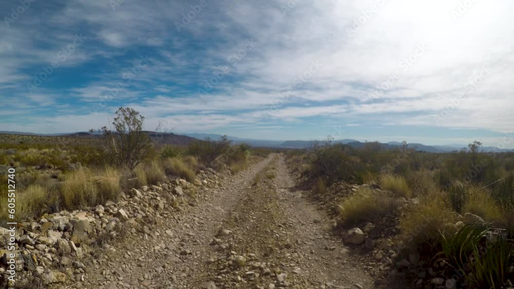 Straight Away Along Remote Dirt Road In South Texas in Big Bend Straight Away Along Remote Dirt Road In South Texas in Big Bend