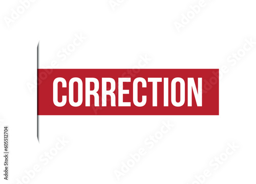 correction red vector banner illustration isolated on white background