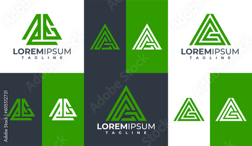 Minimalist triangle letter AGC ACG AG logo design photo