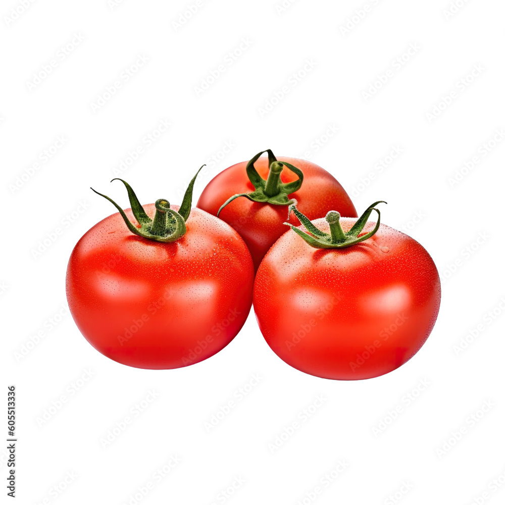 A group of tomatoes isolated on transparent background. Created with Generative AI Technology A group of tomatoes isolated on transparent background. Created with Generative AI Technology