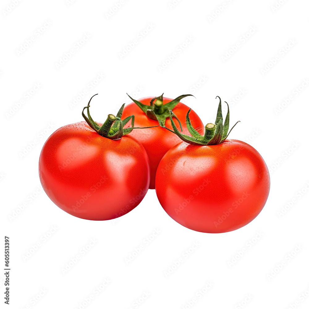 A group of tomatoes isolated on transparent background. Created with Generative AI Technology A group of tomatoes isolated on transparent background. Created with Generative AI Technology