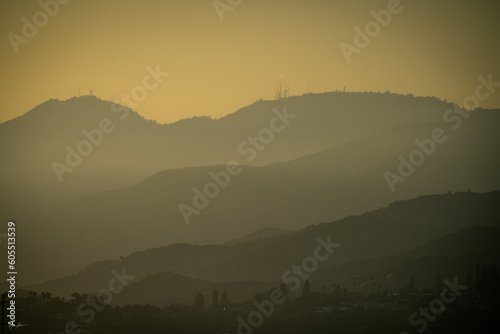 Hazy Sunset in the Mountains photo