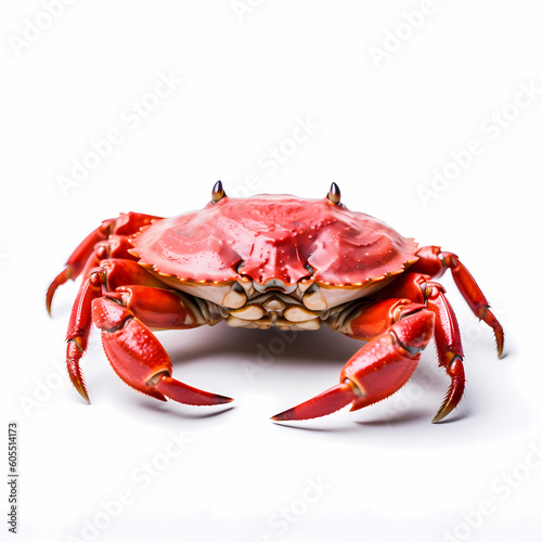 Symmetrical Red Crab On White Background Illustration