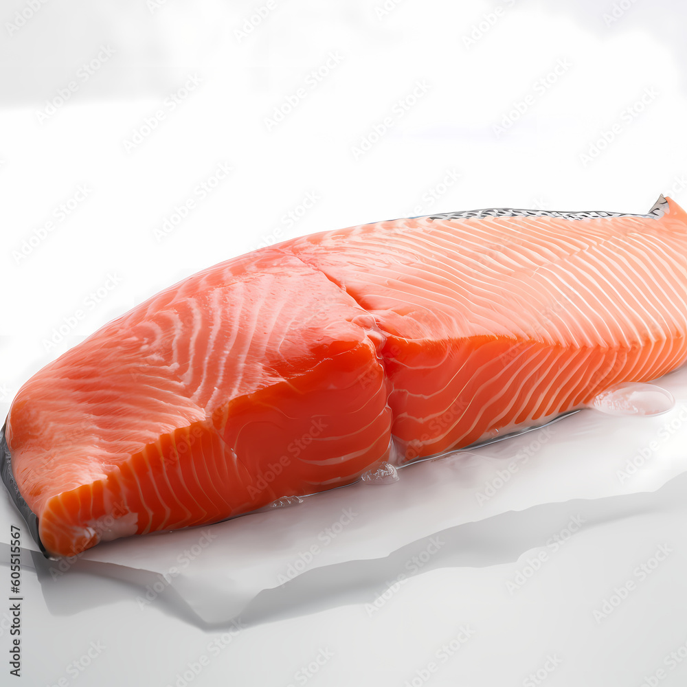Raw Salmon Slice Product Photography Illustration