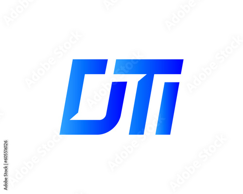 Futuristic Letter DTI modern logo