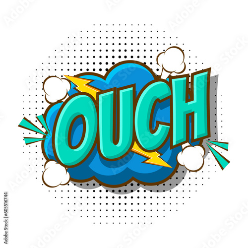 Ouch Speech bubble comic expression